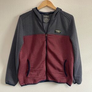 LL Bean Large Women’s Airlight Knit Full Zip Up Hoodie Color Block Jacket